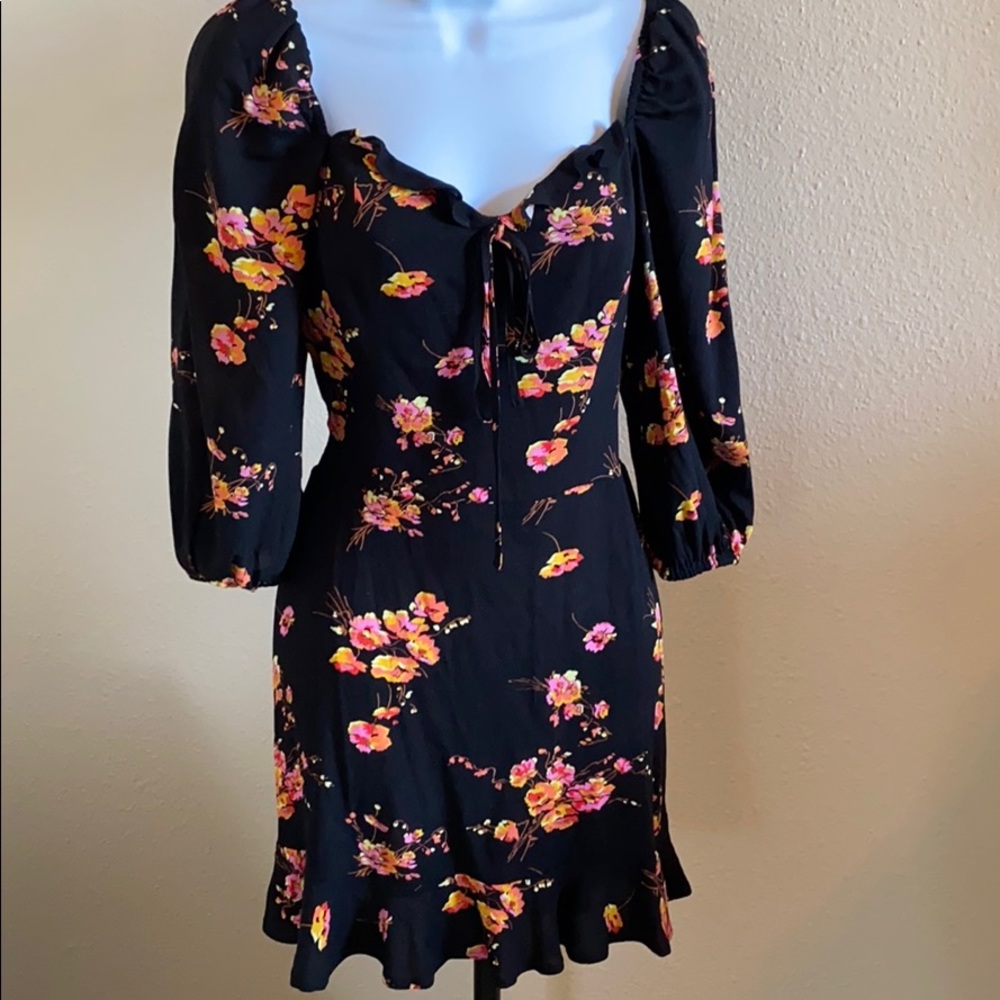 Leith Floral Smocked Mini Dress